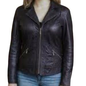 Conrad C Collections Women's Purple Bomber Jacket Sz 14